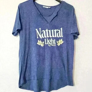 Woman's Natural Light Beer V-neck Shirt Size Large Natty light Good Cond…